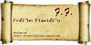 Frühn Flavián névjegykártya